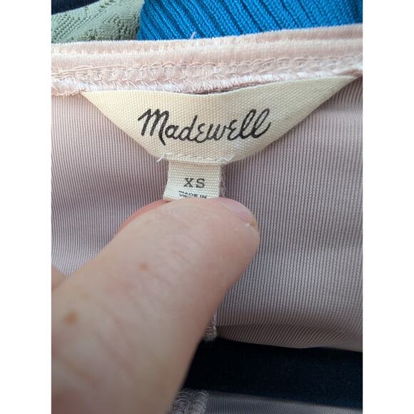 Madewell Pink Velvet Dress Size XS Balloon Long Sleeve Velour V-Neck Shift Soft - Picture 5 of 7